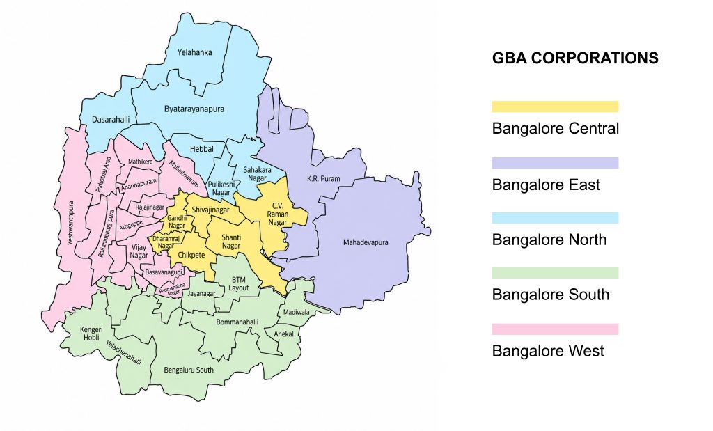 BBMP vs GBA, Bangalore Property 2026, GBA new map, Bangalore GBA, Bangalore North Bangalore South Bangalore East Bangalore West Bangalore Central.