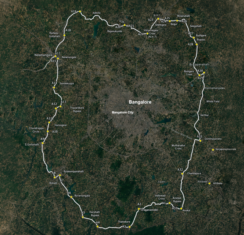 PRR Map, Bangalore Business Corridor Map