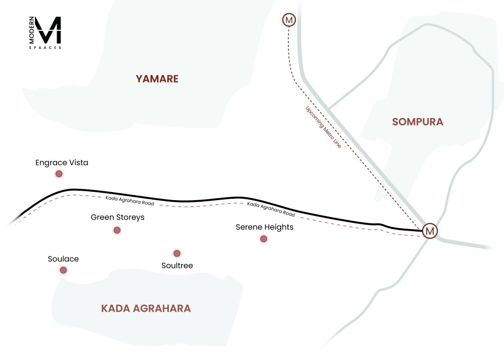 Kada Agrahara location map, on Sarjapur road