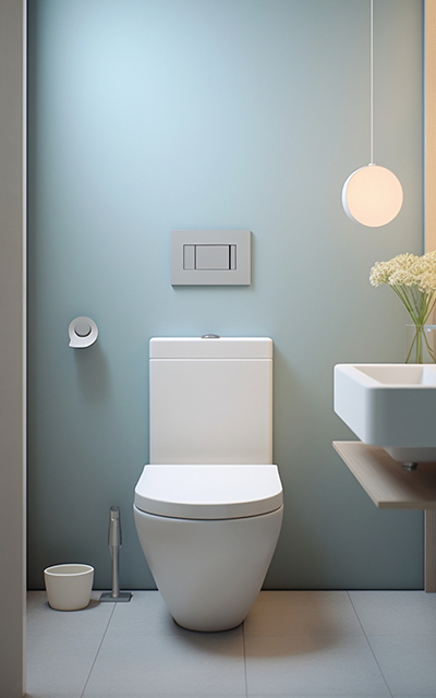 Dual piping and Dual flush system for sanitary